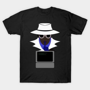 Lady White Shush (Afro W/Computer): A Cybersecurity Design T-Shirt